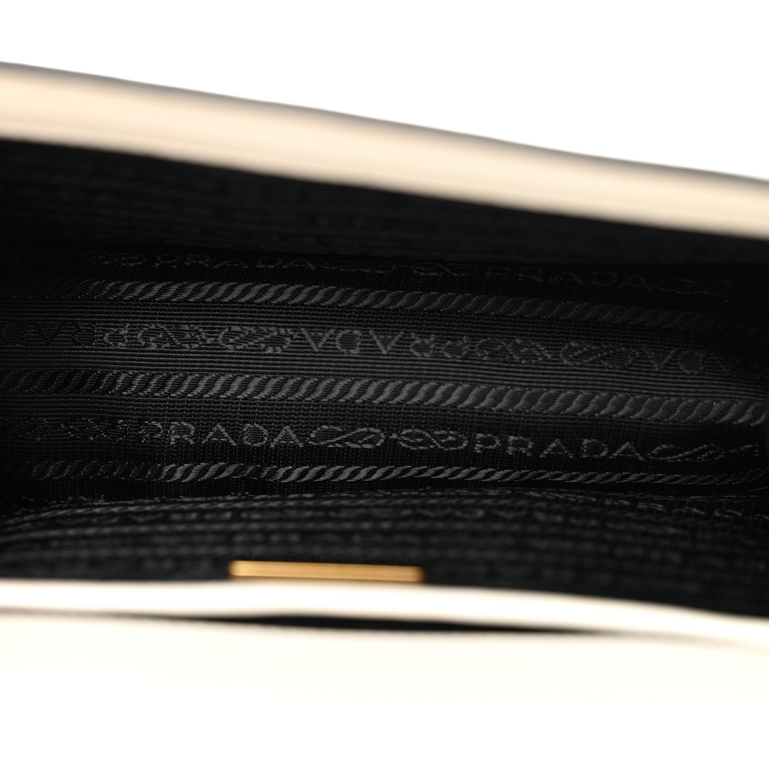 Prada Saffiano Soft Calfskin Metal Triangle Logo Envelope Chain Shoulder Bag White 5 of 10