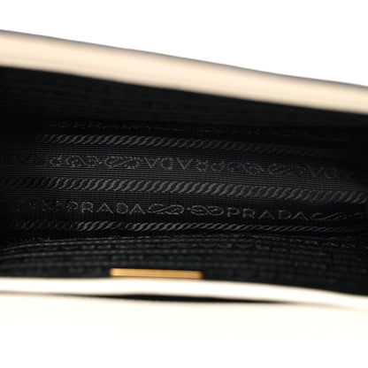 Prada Saffiano Soft Calfskin Metal Triangle Logo Envelope Chain Shoulder Bag White 5 of 10