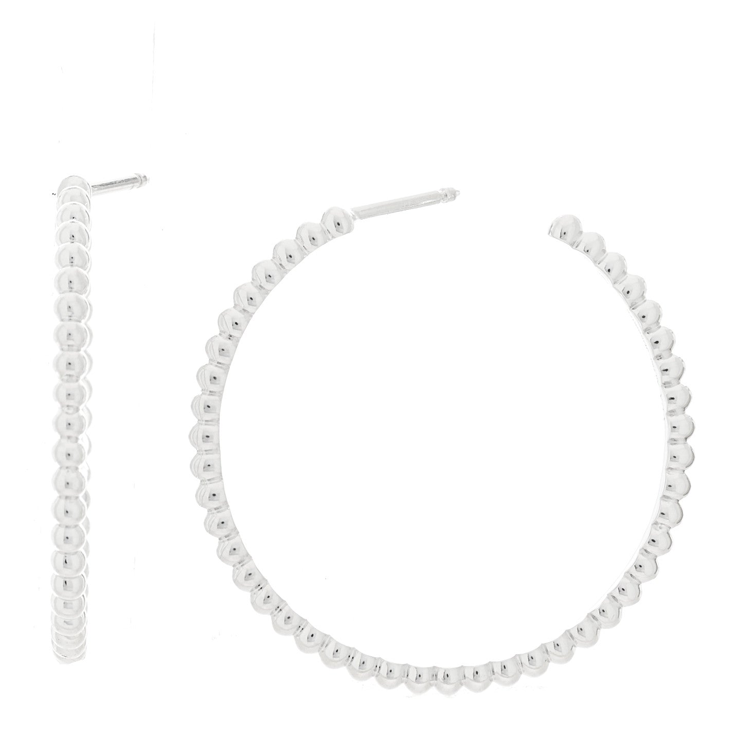 18K White Gold Small Perlee Hoop Earrings