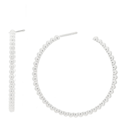Van Cleef & Arpels 18K White Gold Small Perlee Hoop Earrings 1 of 5