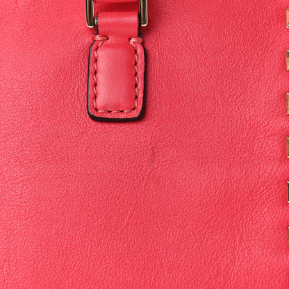 Valentino Garavani Vitello Rockstud Double Handle Tote Deep Rose 14 of 17