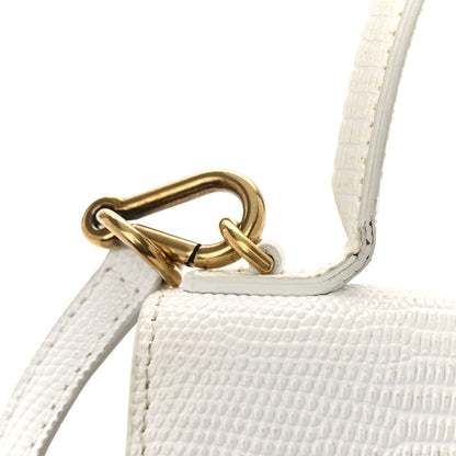 Balenciaga Patent Calfskin Lizard Embossed XS Sharp Top Handle Bag White 12 of 14