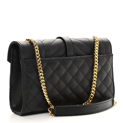 Saint Laurent Grain De Poudre Textured Mixed Matelasse Triquilt Small Monogram Satchel Black 3 of 10