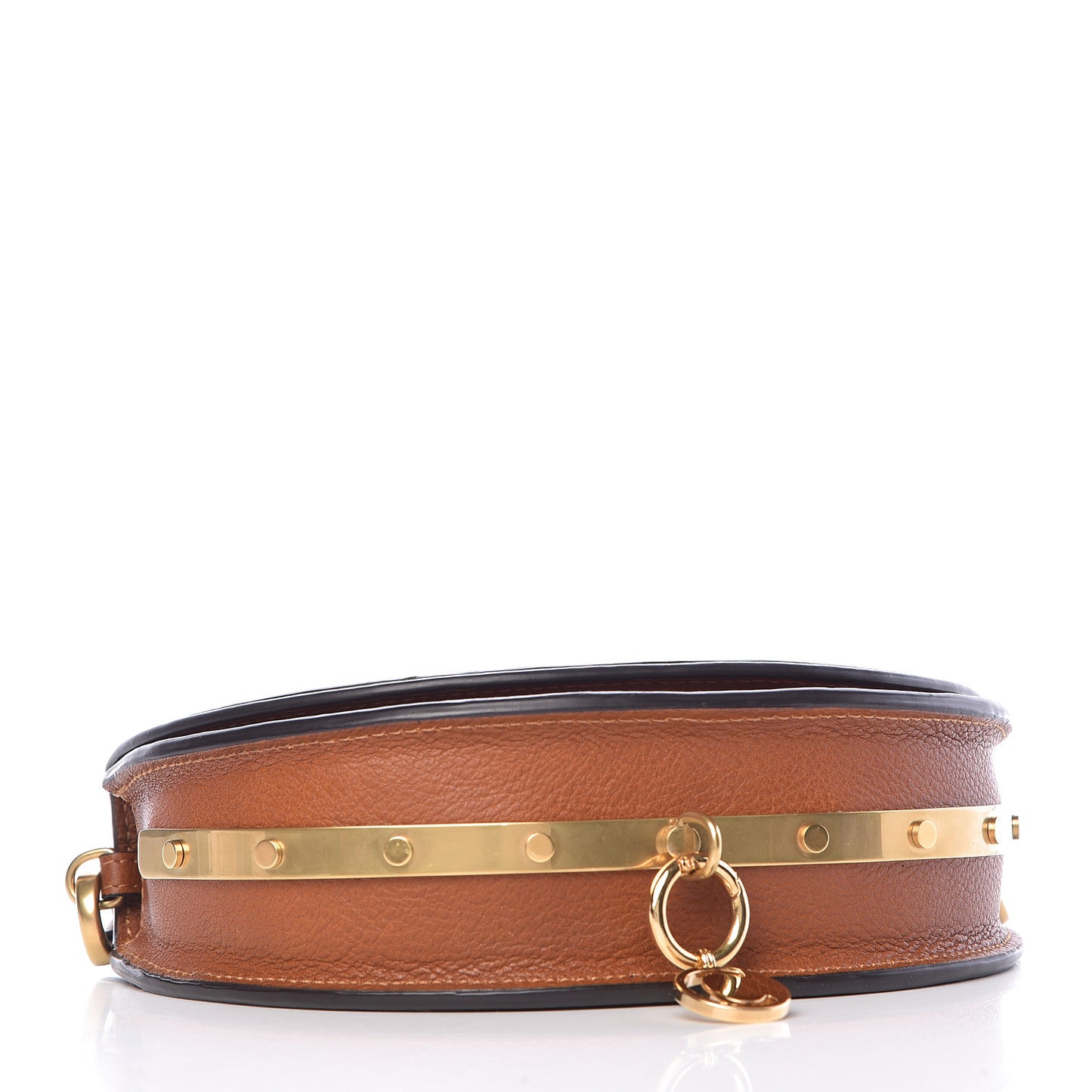 Calfskin Small Nile Bracelet Minaudiere Bag Caramel