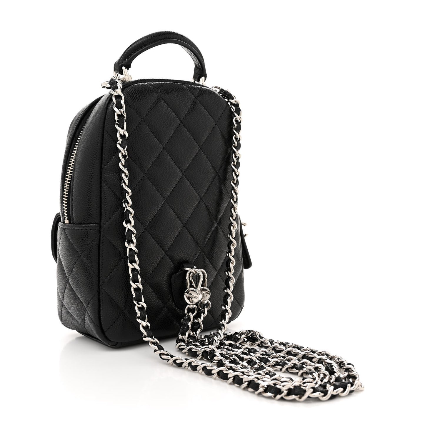 Caviar Quilted CC Mini Classic Backpack Black
