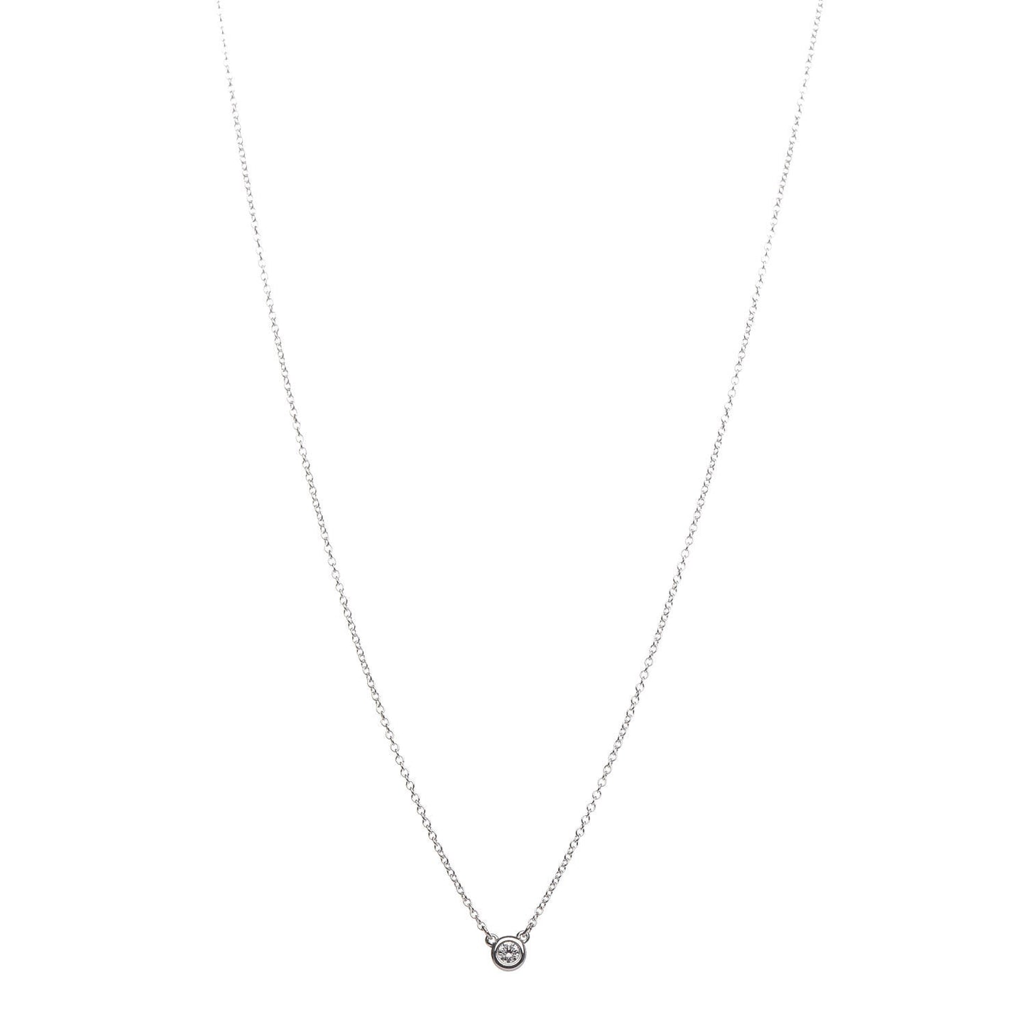 Sterling Silver Diamond .07ct Elsa Peretti Diamonds by the Yard Pendant Necklace