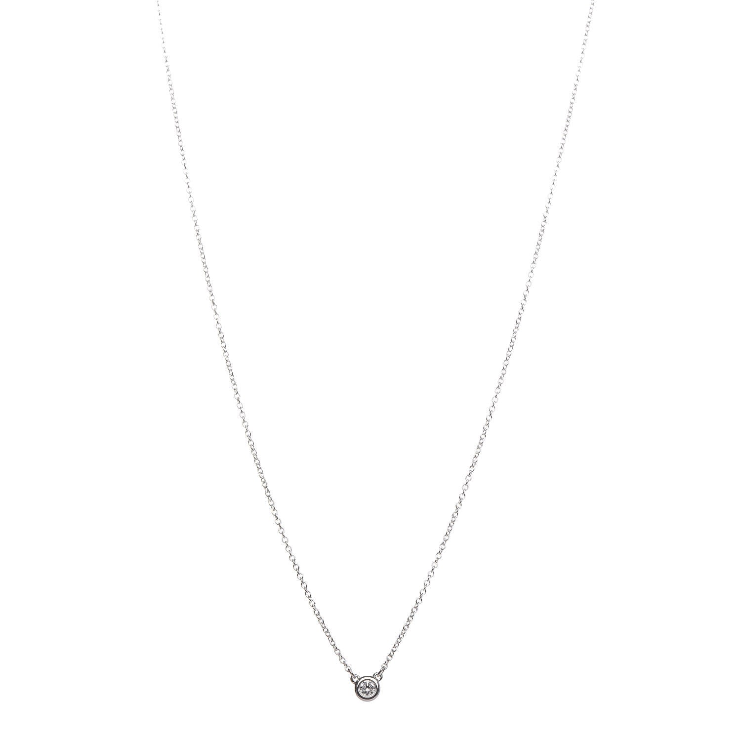 Tiffany Sterling Silver Diamond .07ct Elsa Peretti Diamonds by the Yard Pendant Necklace 1 of 8