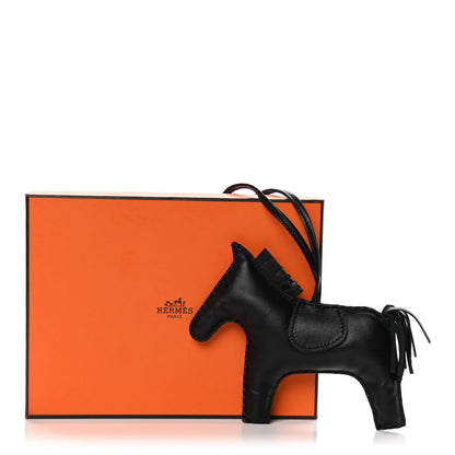 Hermes Milo Lambskin Grigri Rodeo Horse Bag Charm GM So Black 4 of 4