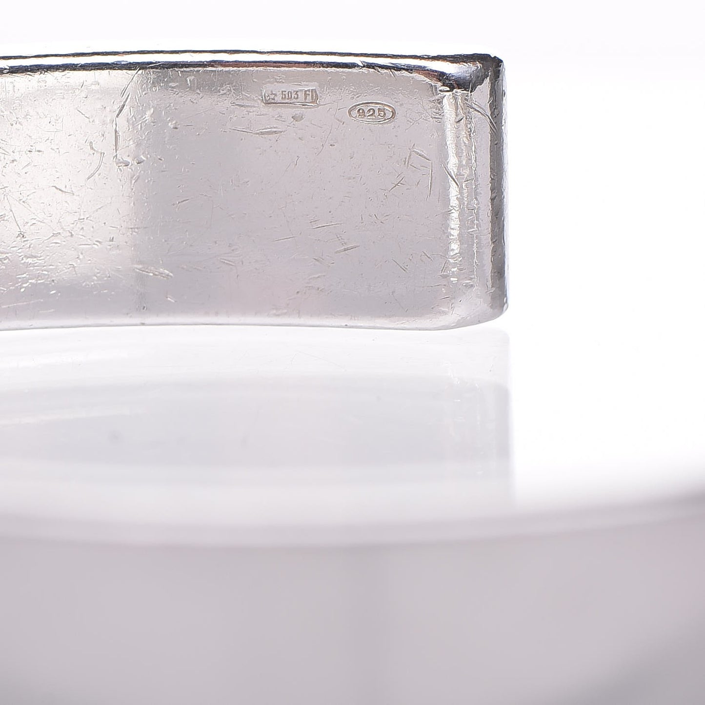 Sterling Silver Cutout Logo Cuff Bracelet