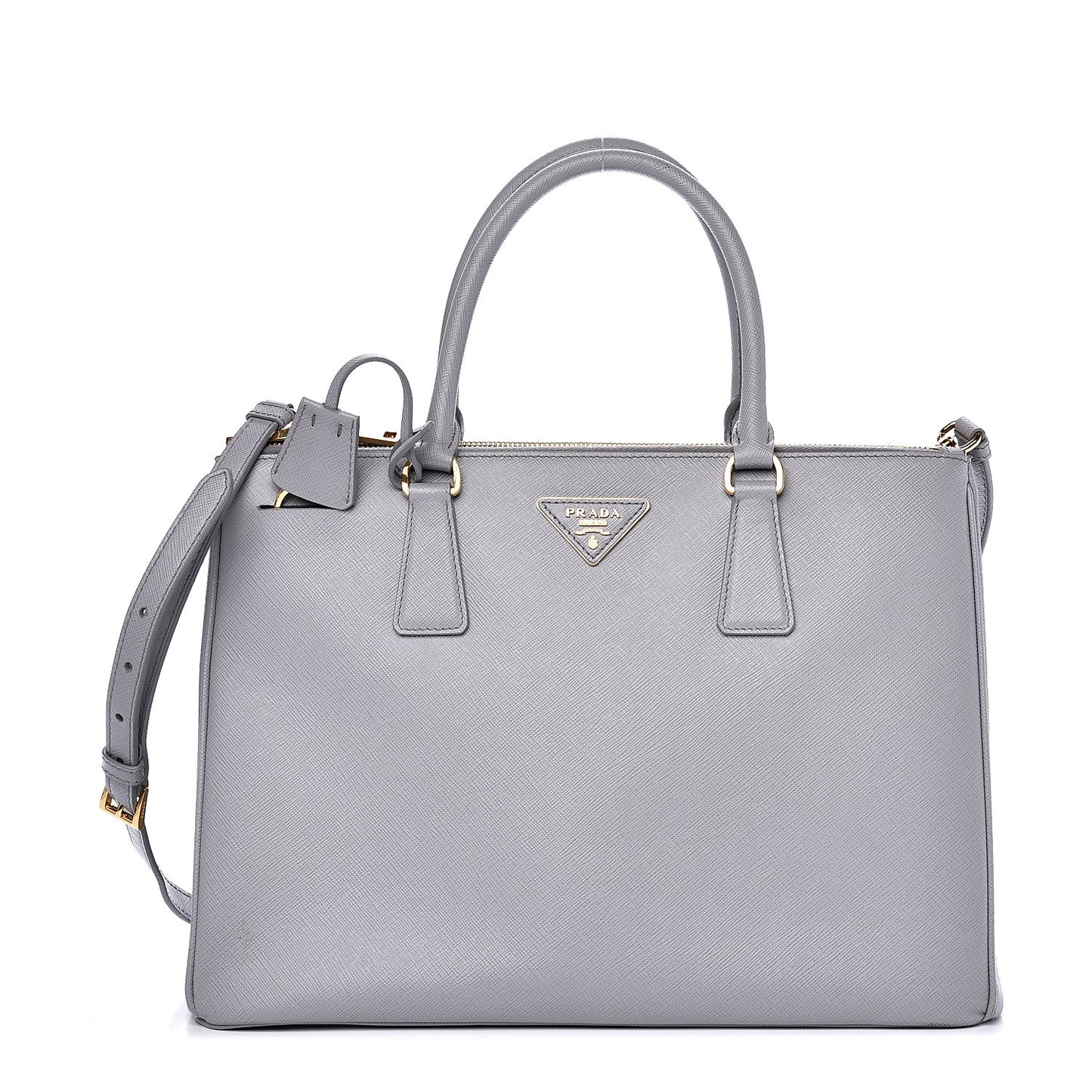 Saffiano Medium Galleria Double Zip Tote Granito