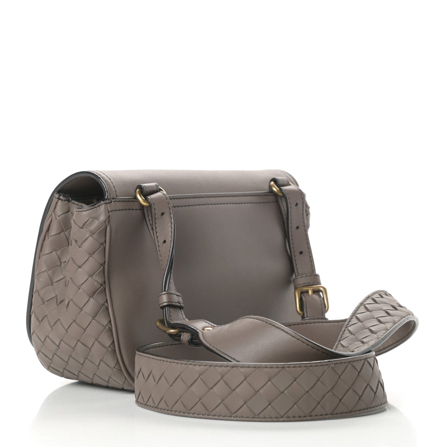 Nappa Intrecciato BV Luna Shoulder Bag New Steel