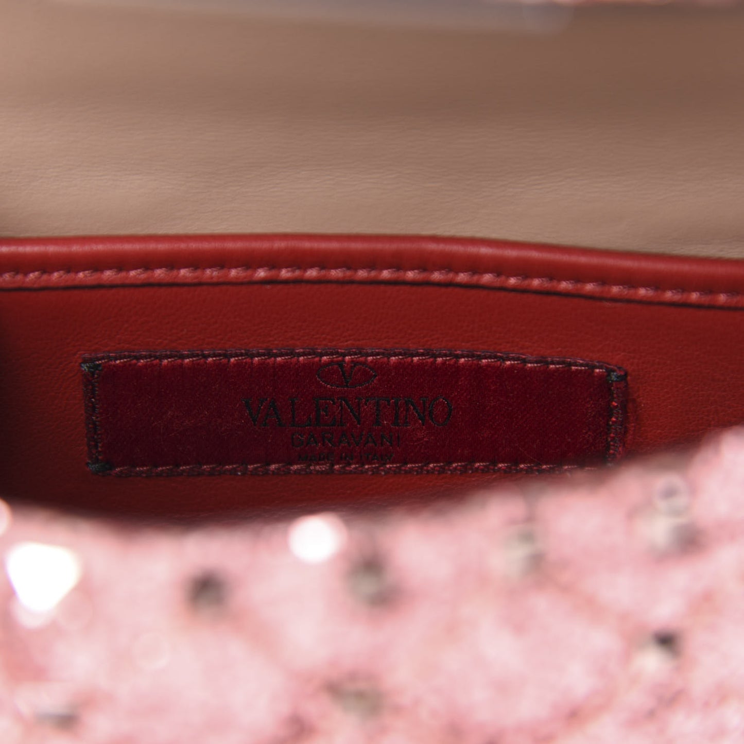 Glitter Mini Rockstud Spike Shoulder Bag Antique Pink