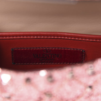 Valentino Garavani Glitter Mini Rockstud Spike Shoulder Bag Antique Pink 8 of 9