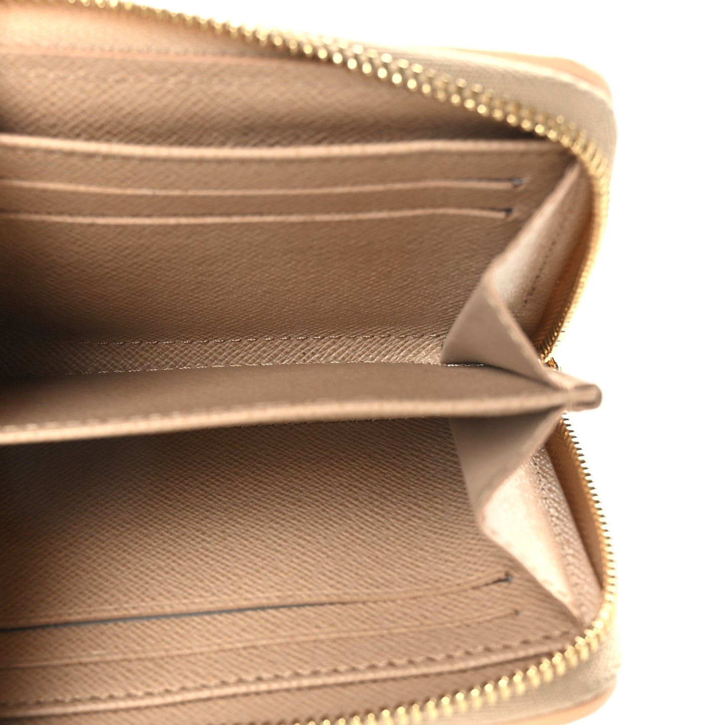 Hollographic Monoglam Zippy Coin Purse Wallet Beige