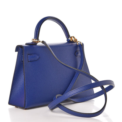 Hermes Epsom Mini Kelly Sellier 20 Bleu Electrique 3 of 9