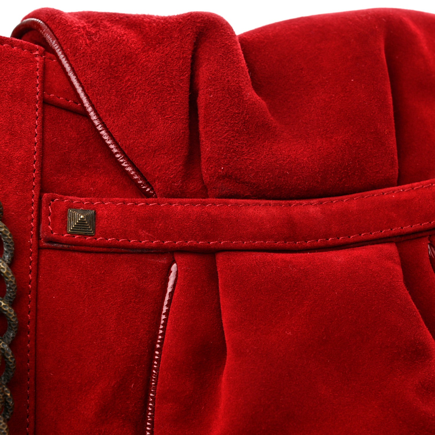 Christian Louboutin Suede Chain Shoulder Bag Red 11 of 11