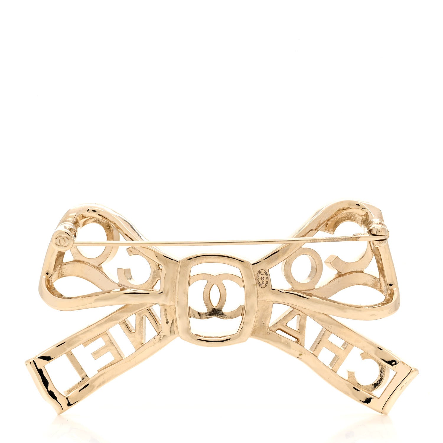 Chanel Metal Crystal Bow-tiful CC Brooch Gold 3 of 5