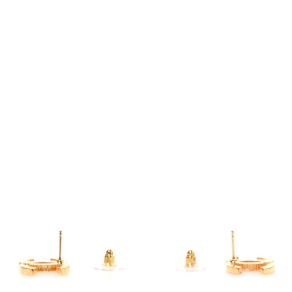 Chanel Enamel CC Earrings Pink Gold 3 of 4