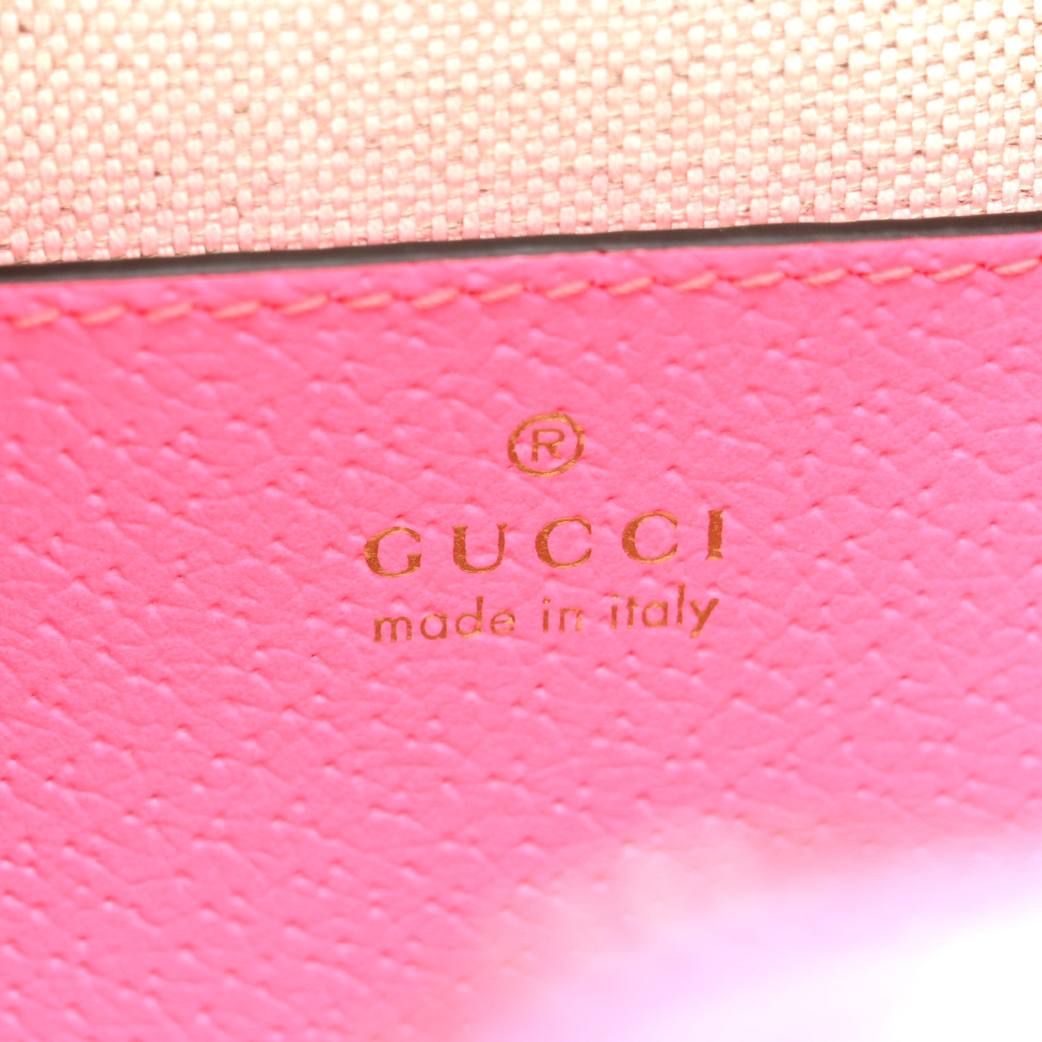 Gucci GG Supreme Monogram Textured Dollar Calfskin Web Ophidia Small Crossbody Bag Beige Ebony Fuchsia 6 of 11