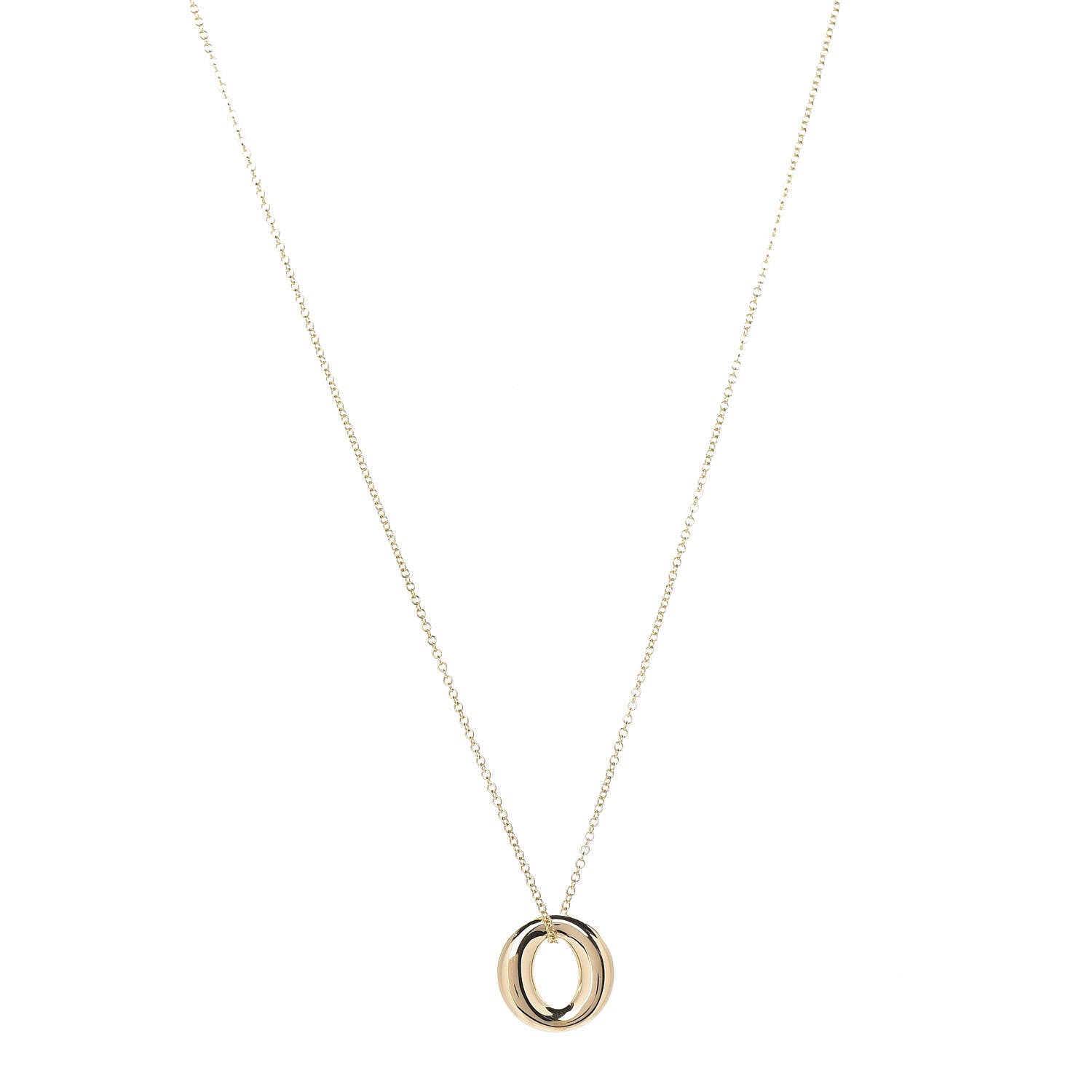 Tiffany 18K Yellow Gold Elsa Peretti Small Sevillana Pendant Necklace 1 of 9