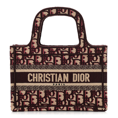 Christian Dior Oblique Mini Book Tote Burgundy Multicolor 1 of 16