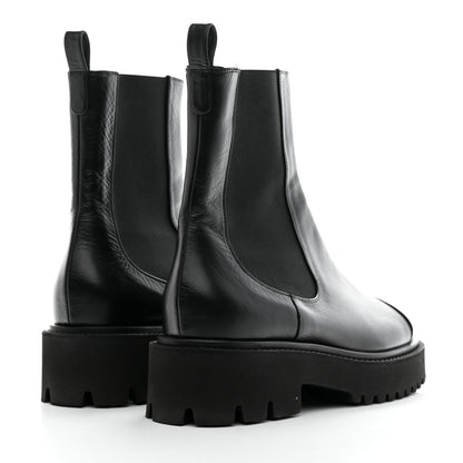 Chanel Crumpled Calfskin Patent Cap Toe Short Boots 41 Black 4 of 12