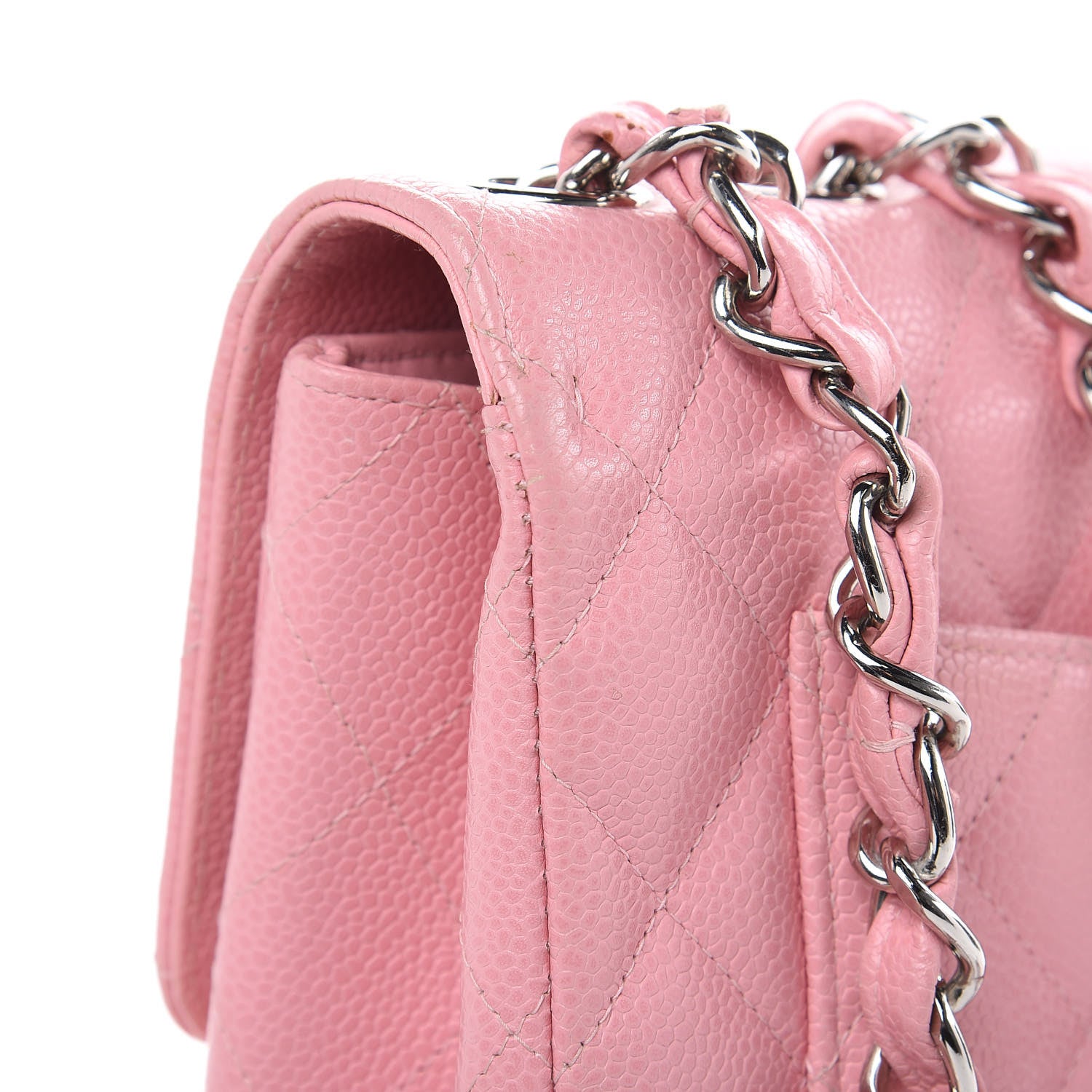 Chanel Caviar Quilted Jumbo Single Flap Pink 11 of 13