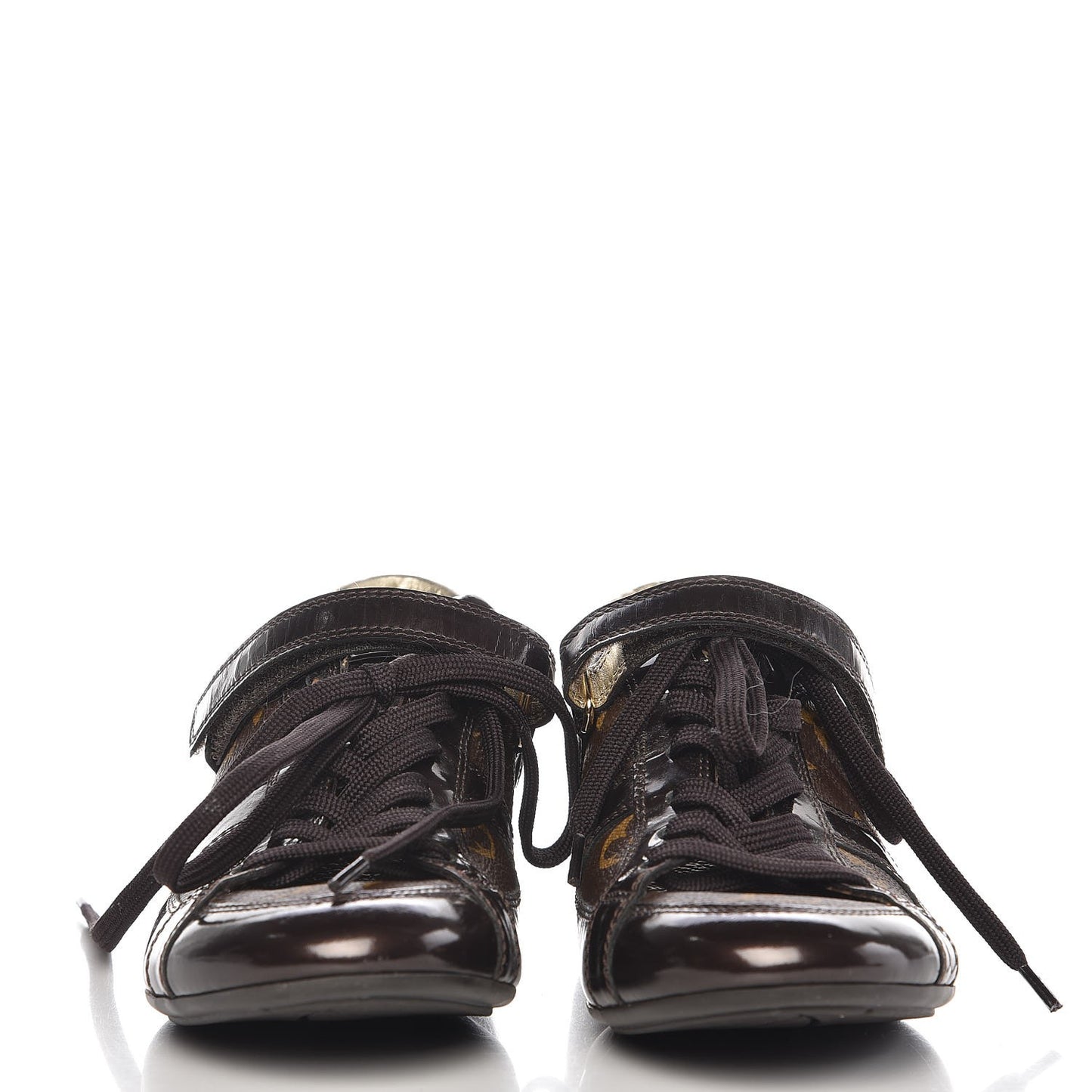 Patent Monogram Globe Trotter Sneakers 35