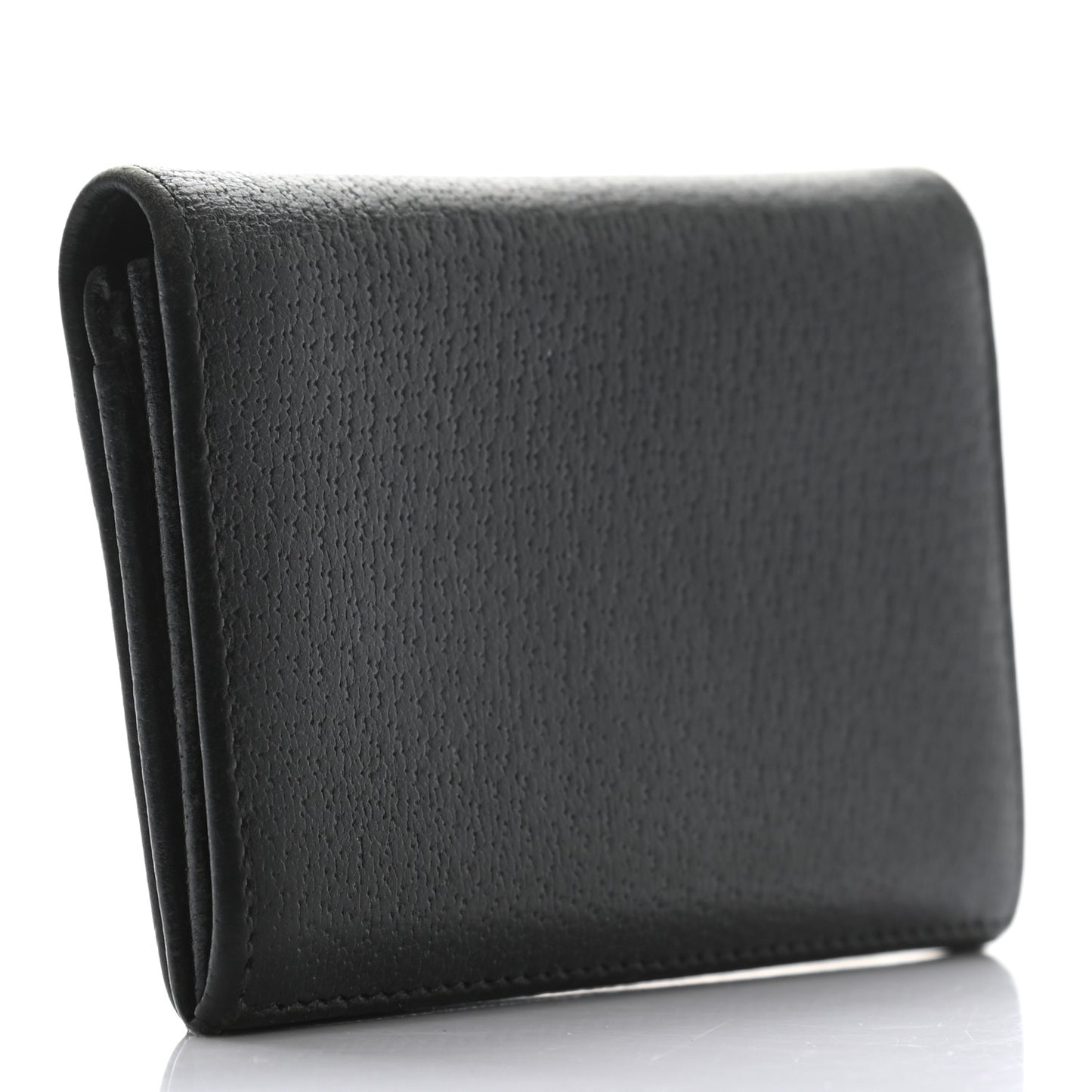 Calfskin Boar Ring Card Holder Black