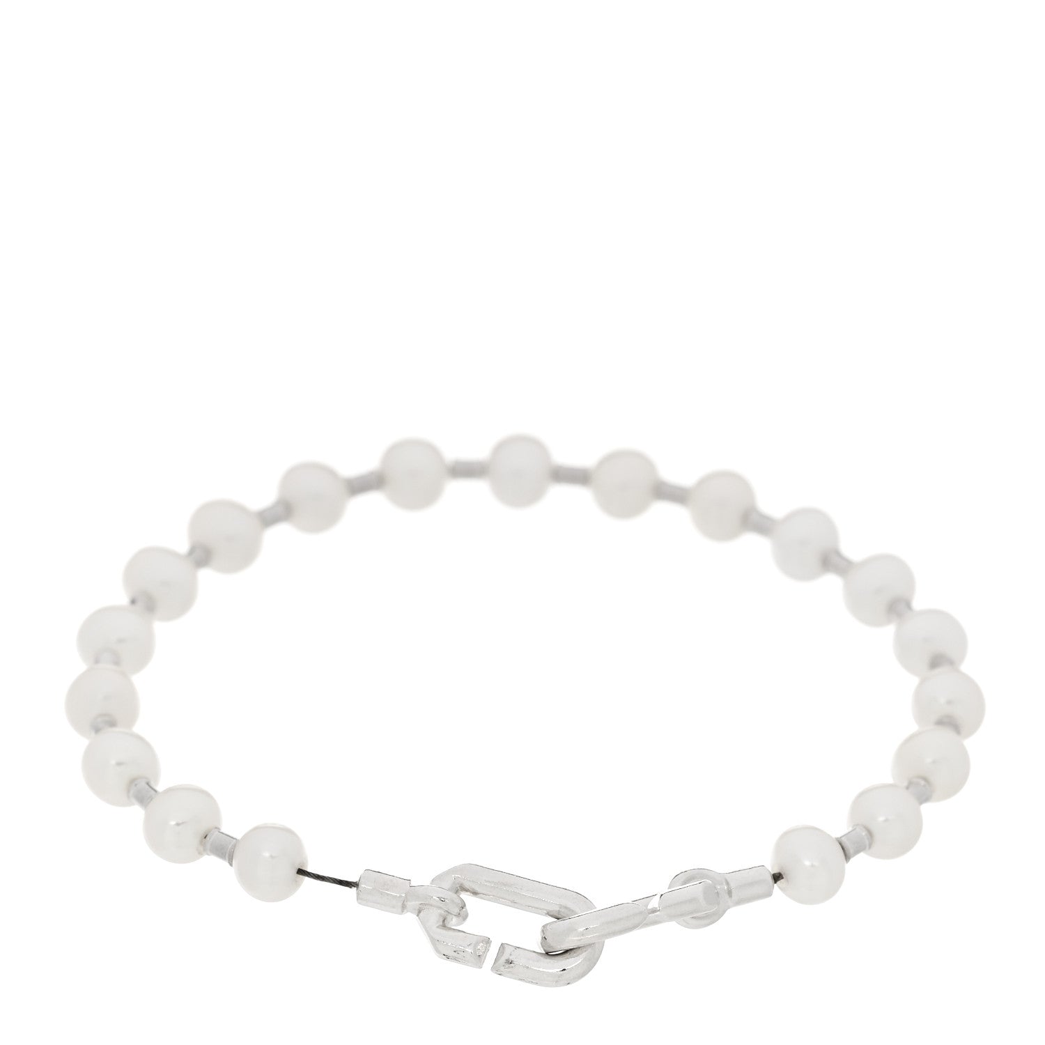Tiffany Sterling Silver Pearl 5-6mm HardWear Bracelet 2 of 4