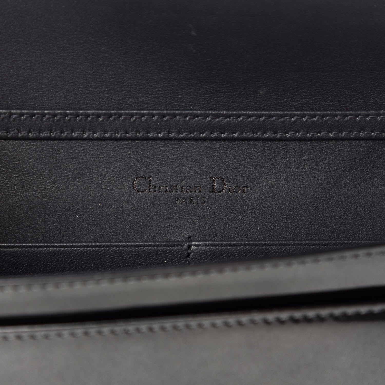 Christian Dior Metallic Patent Micro-Cannage Diorama Wallet on Chain Pouch Onyx Black 8 of 10