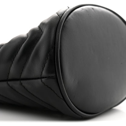 Gucci Calfskin Matelasse Mini GG Marmont 2.0 Bucket Bag Black 9 of 11