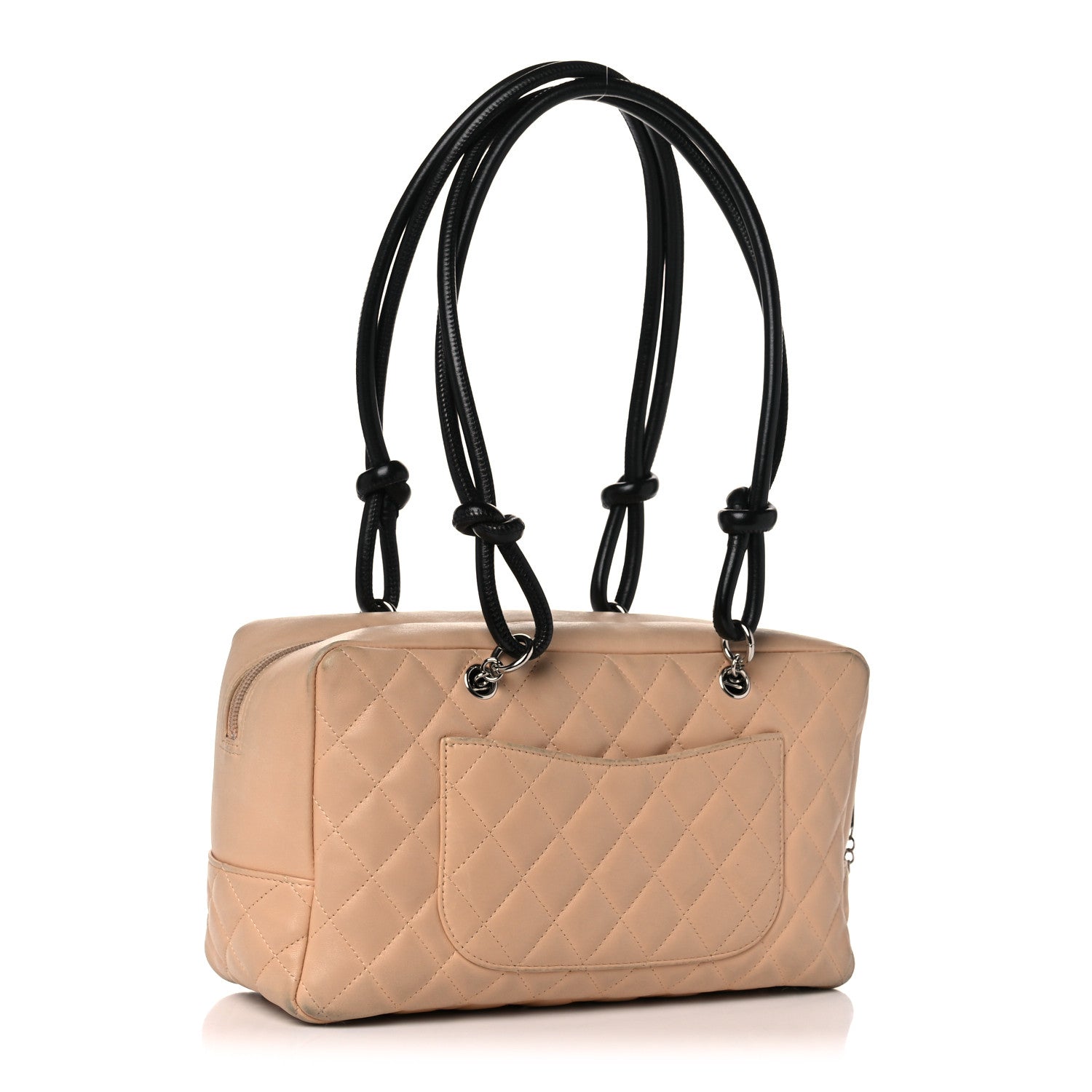 Chanel Calfskin Quilted Large Cambon Bowler Beige Black 3 of 19