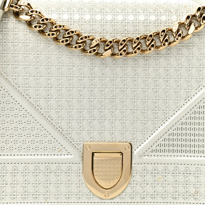 Christian Dior Patent Micro-Cannage Medium Diorama Flap Bag White 7 of 14