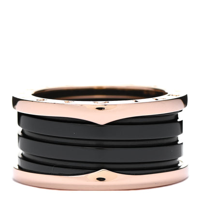 Bulgari 18K Rose Gold Black Ceramic B.Zero1 Four-Band Ring 59 8.75 3 of 8