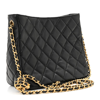 Chanel Lambskin Quilted Small Pearl Crush Hobo Black 3 of 11