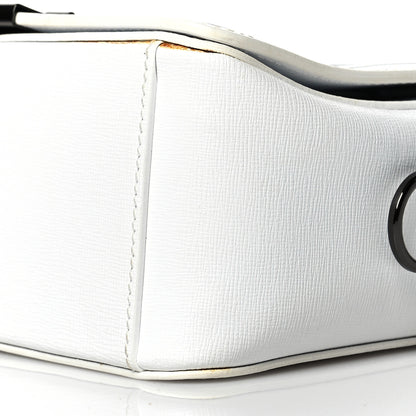 Off-White Saffiano Striped Diag Binder Flap Bag White Black 10 of 16
