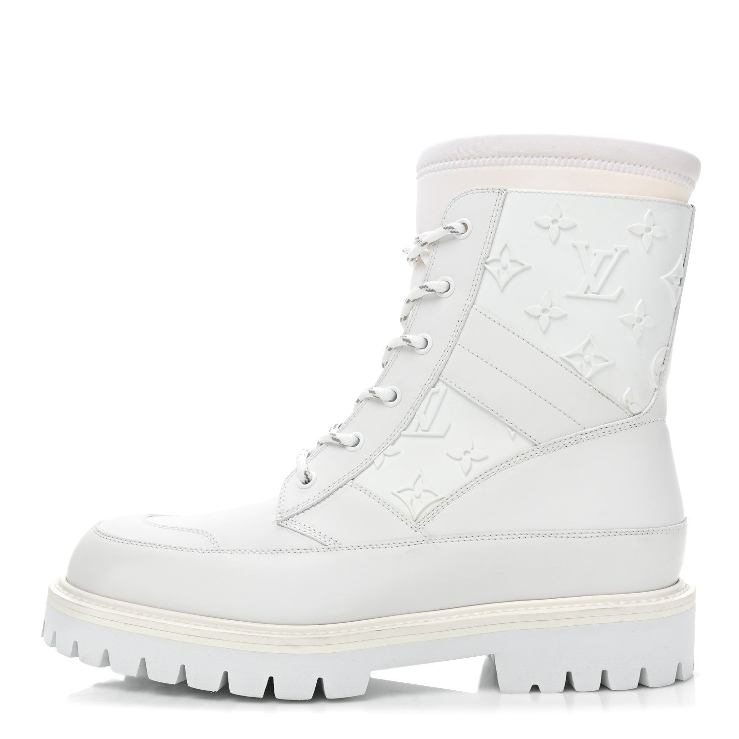 Louis Vuitton Rubber Monogram Embossed Neoprene Mens Landscape Ankle Boots 36.5 White 1 of 8