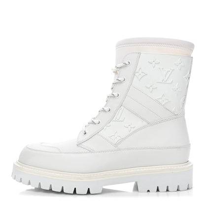 Louis Vuitton Rubber Monogram Embossed Neoprene Mens Landscape Ankle Boots 36.5 White 1 of 8