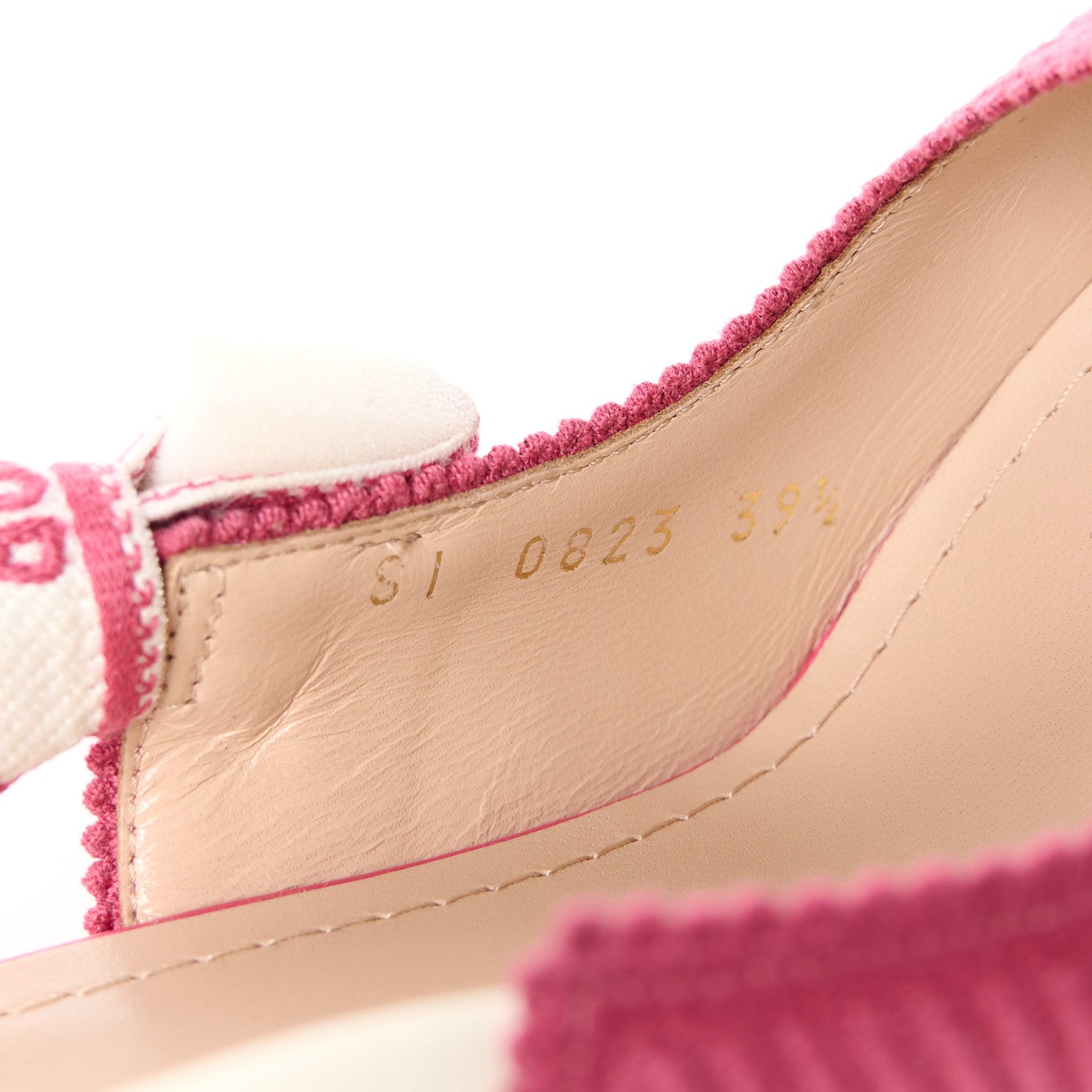 Christian Dior Technical Canvas Ribbon Embroidered J'Adior Slingback 100mm Pumps 39.5 Passion Pink 8 of 9