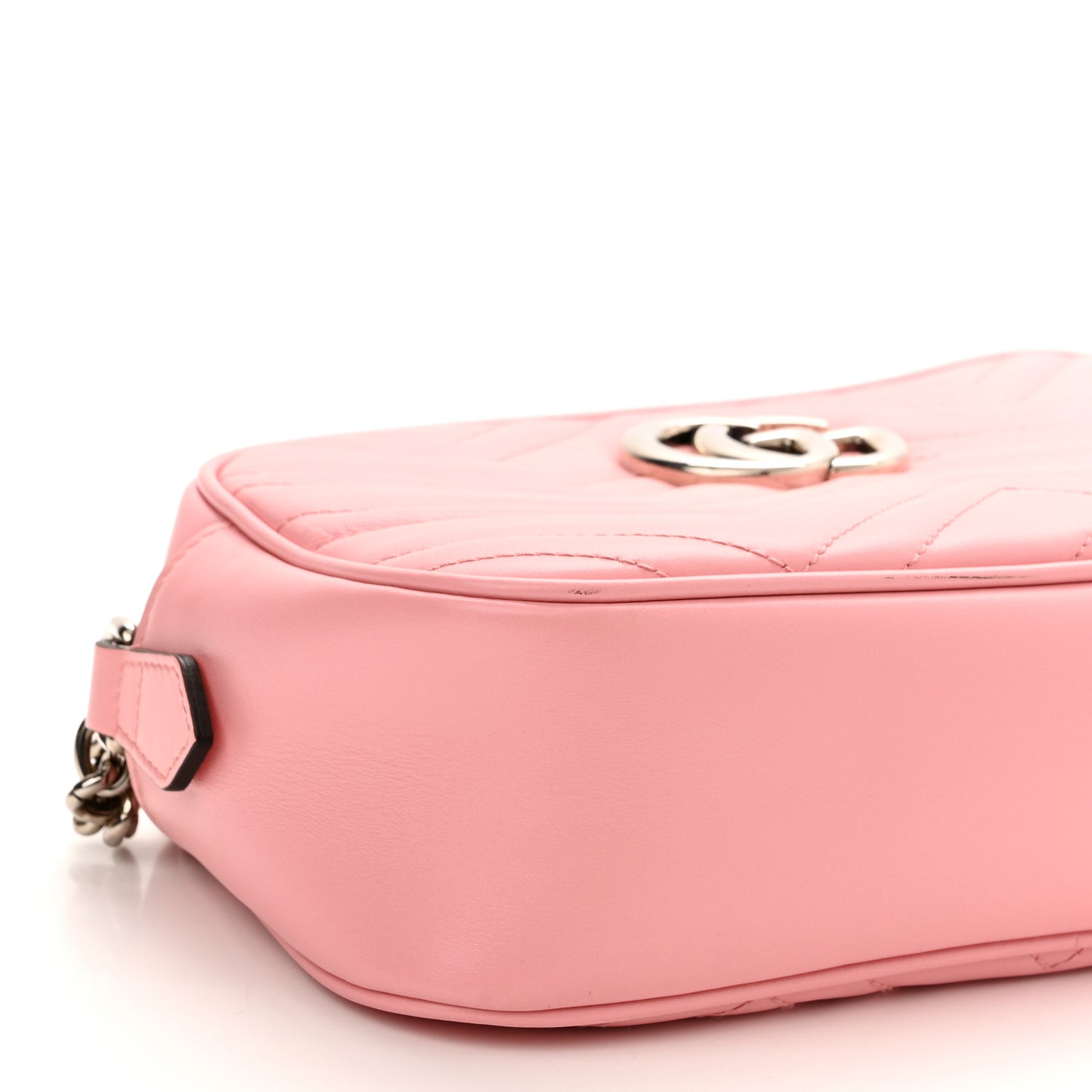 Calfskin Matelasse Small GG Marmont Chain Shoulder Bag Wild Rose