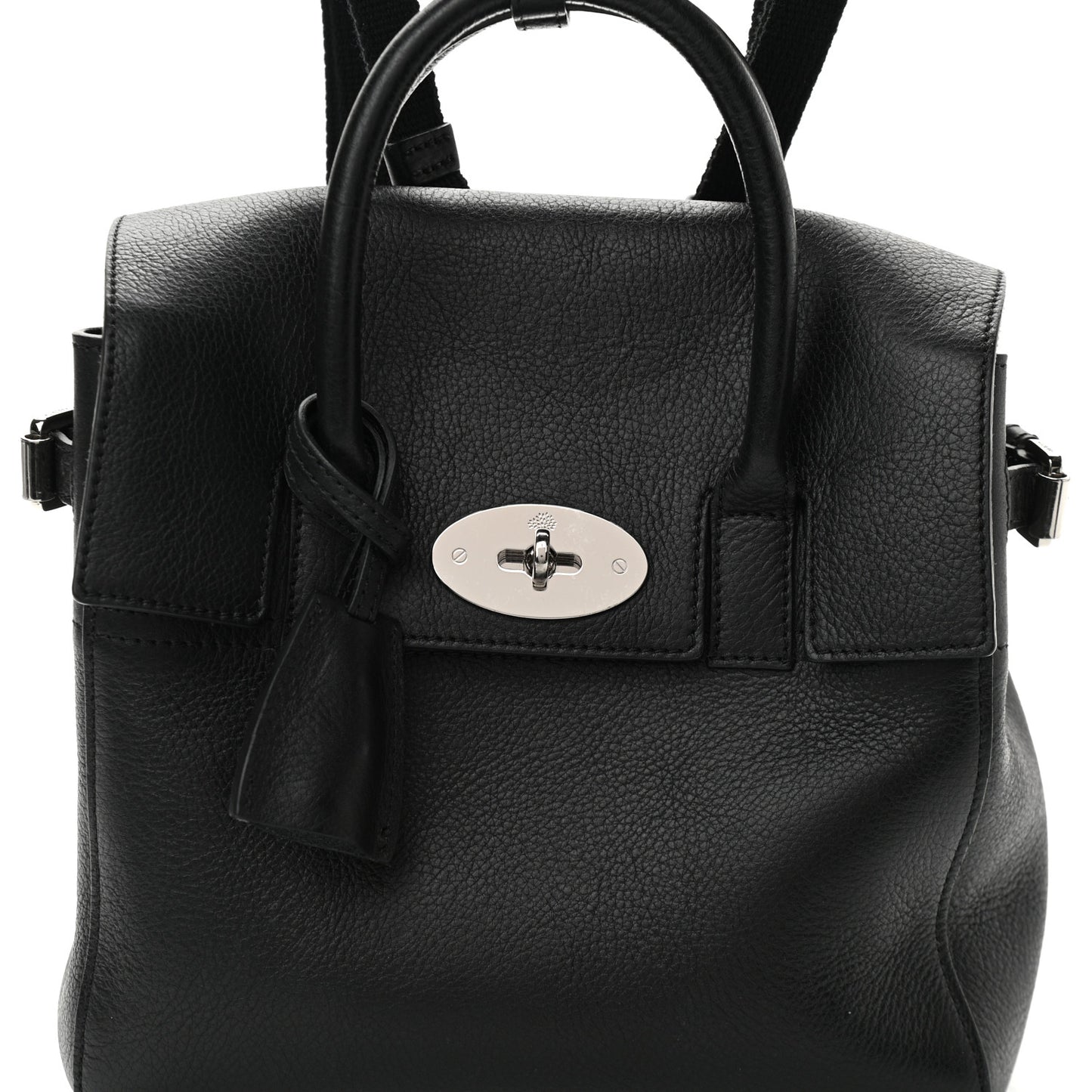 Natural Leather Mini Cara Delevingne Convertible Satchel Black