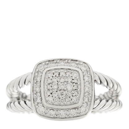 David Yurman Sterling Silver Diamond 7mm Petite Albion Pave Ring 52 6 1 of 5