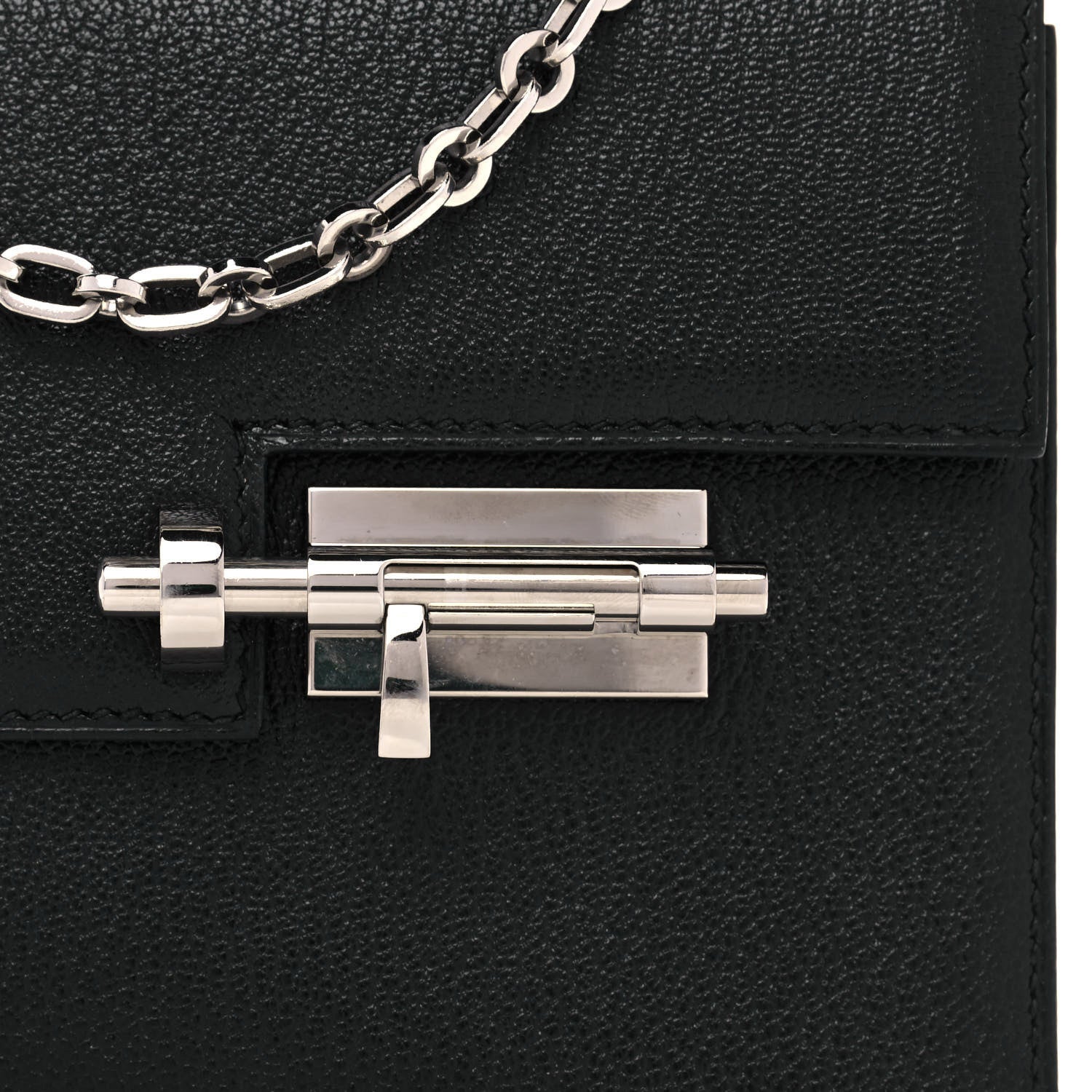 Hermes Chevre Mysore Mini Verrou Chaine Bag Black 17 of 20