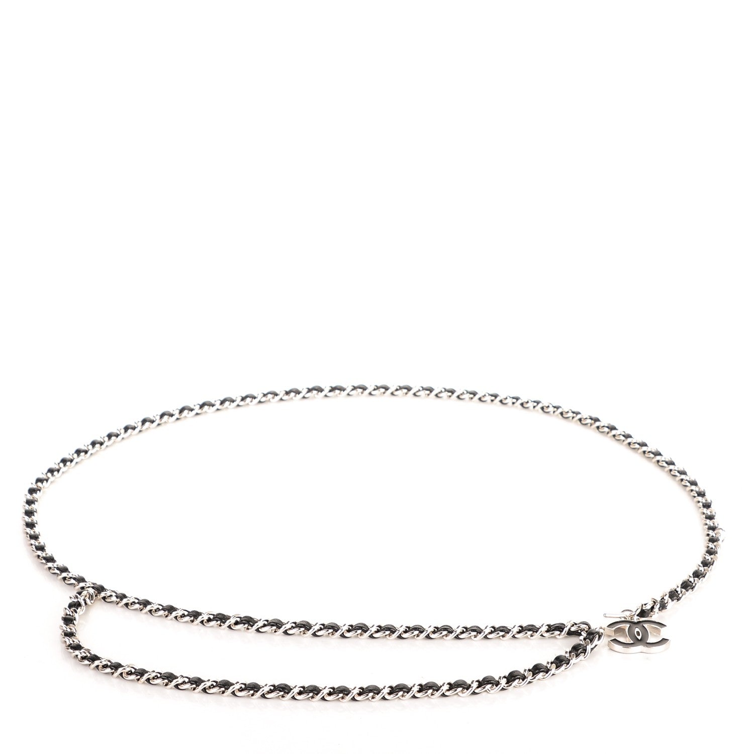 Chanel Lambskin Enamel CC Chain Belt Black Silver 1 of 4