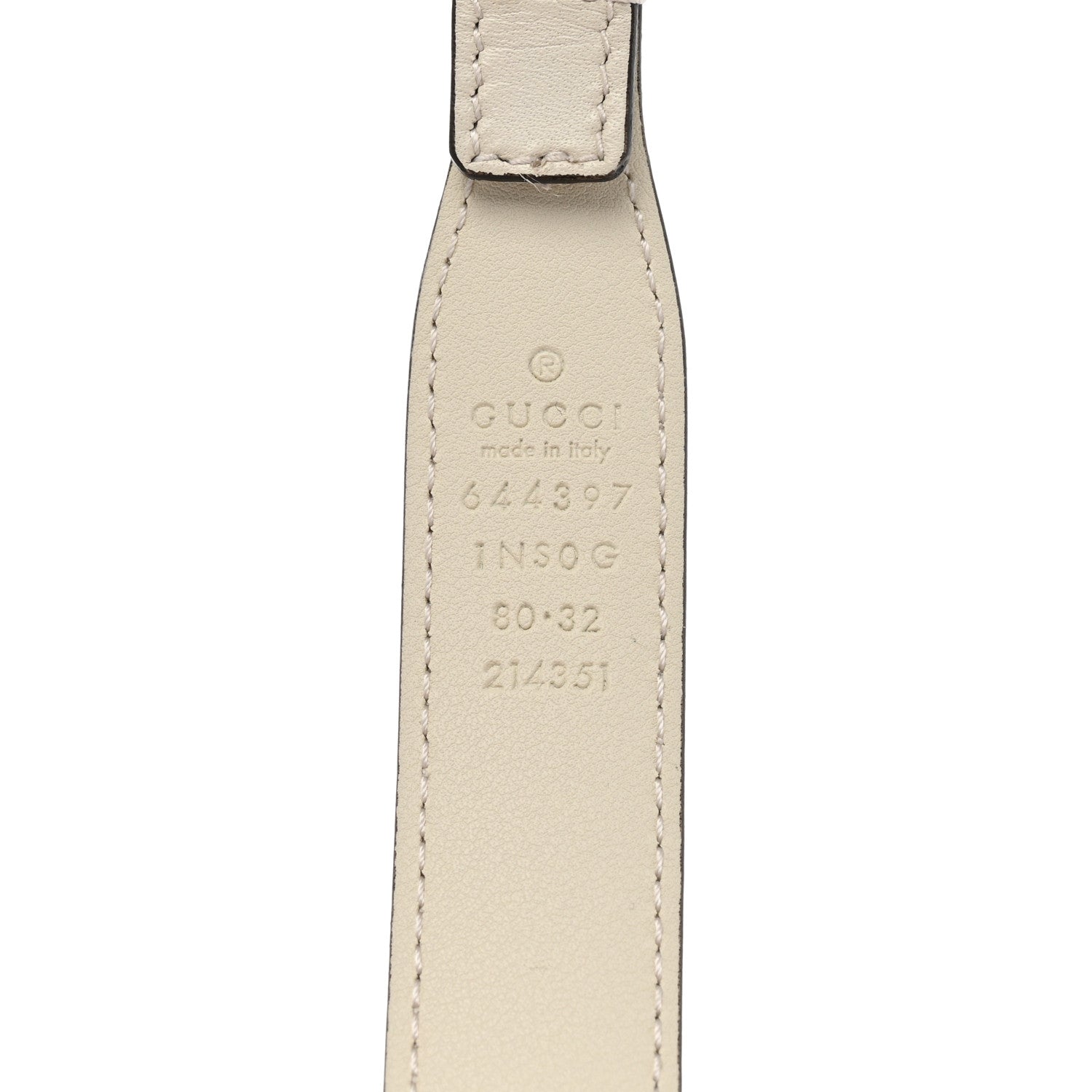 Gucci Efesto Leather Womens Horsebit 15/23mm Belt 80 32 Mystic White 3 of 6
