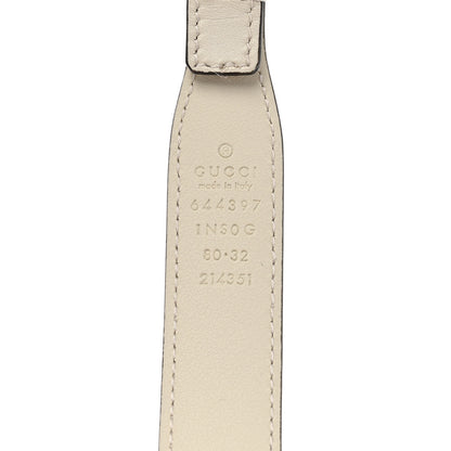 Gucci Efesto Leather Womens Horsebit 15/23mm Belt 80 32 Mystic White 3 of 6
