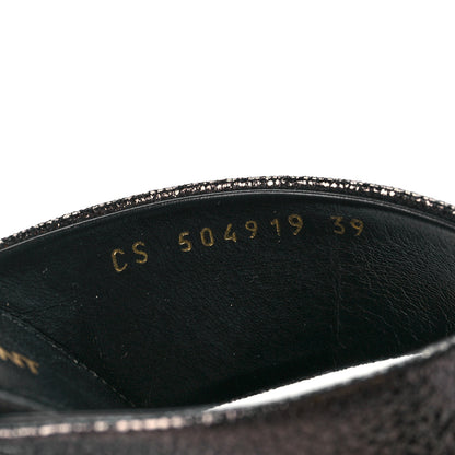 Saint Laurent Metallic Supercrack Calfskin LouLou 95 Mule Sandals 39 Nero Gun Metal 9 of 10