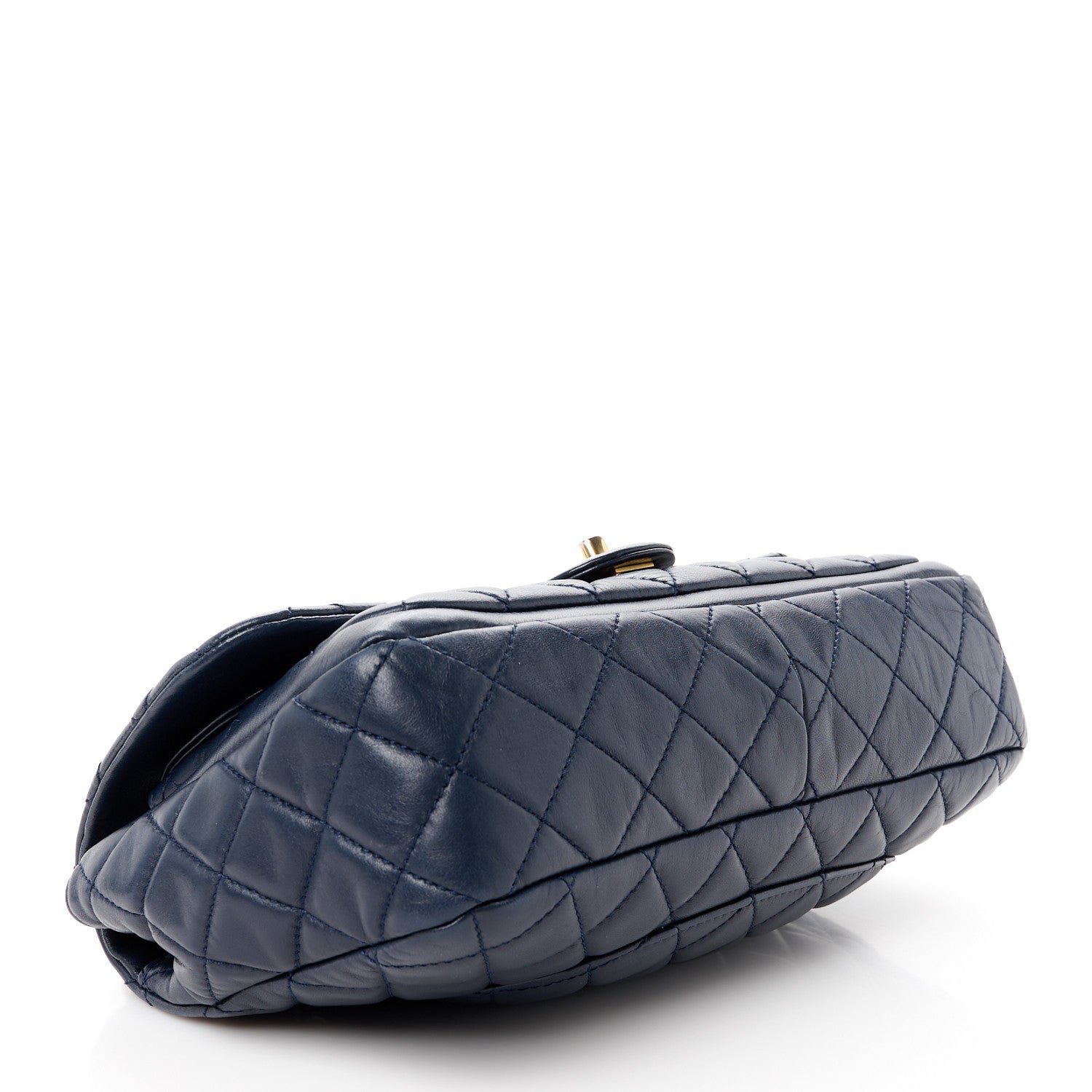 Chanel Lambskin Quilted Large Now and Forever Flap Navy 4 of 11
