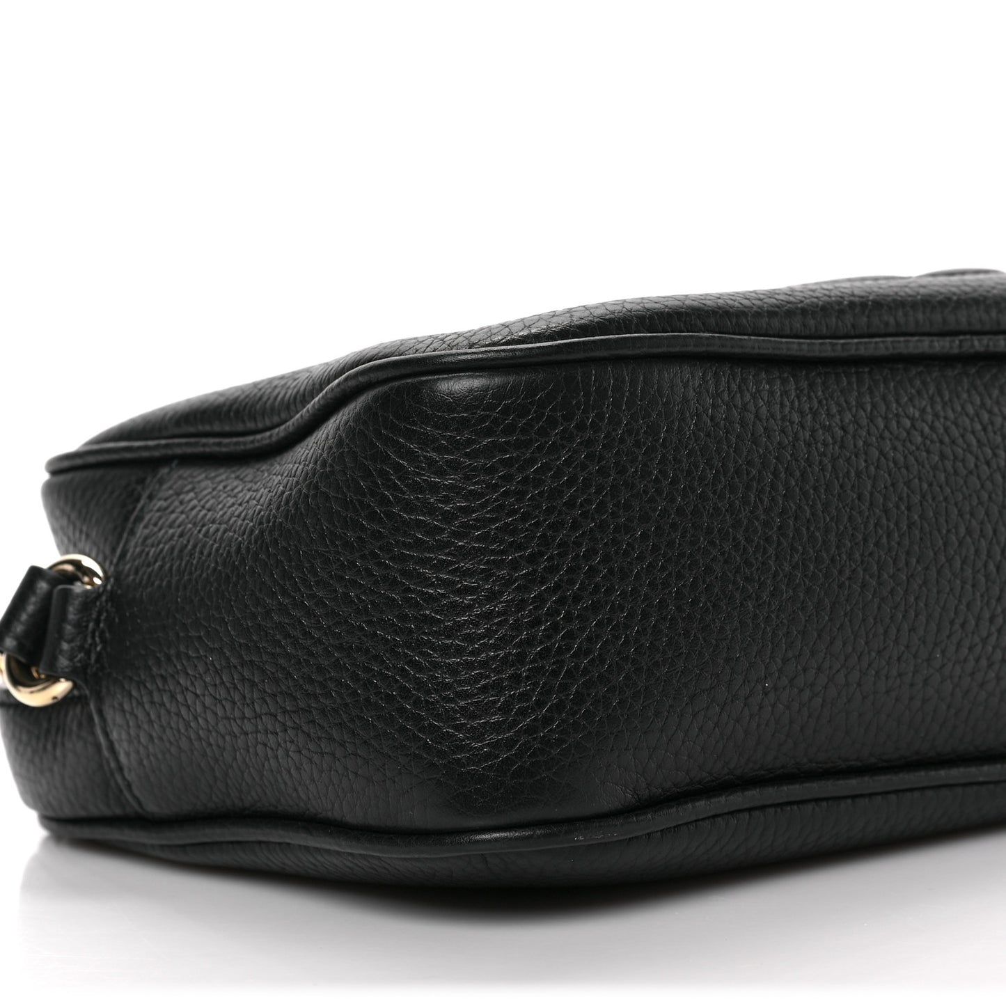 Pebbled Calfskin Small Soho Disco Bag Black